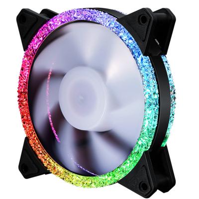 China Single Ring Computer Case FW69 RGB Double Ring Argb Computer PC Case Fan Factory OEM Computer PC Case Fan Quality Control Cooler for sale