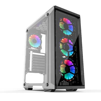 China With Fan Full Tempered Glass ATX Computer Case OEM Gaming Case and Towers ATX Gaming Case for sale