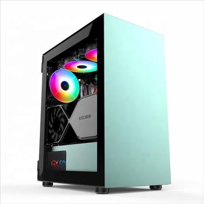 China With Left Fan Computer Case Manufacturers 5mm Tempered Glass PC Cabinet Gaming Case for sale