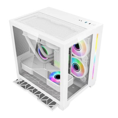 China With Fan September Delivery Factory Price PC Game RGB Fan Computer Case Low MOQ ATX/Micro-ATX And ​​Super Fast PC Towers for sale