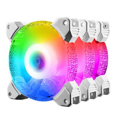 China New Modern Case Fan 120mm Crystal Face RGB Fan With Quiet Design Fans Remote And Controller for sale