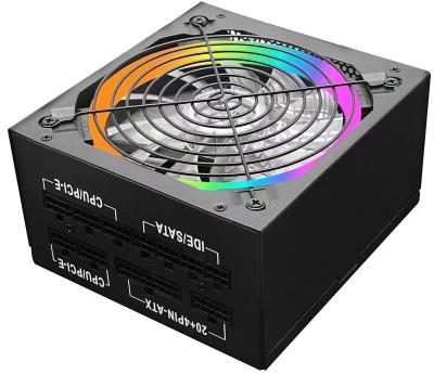 China Durable Desktop Fan AC Computer Power Supply Gold With RGB 750W Removable ATX Desktop Fan Full 20 80 Plus + 4pin Modular for sale