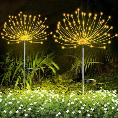 China Garden 1PC Solar Fireworks Lamp Outdoor Grass Globe Dandelion Flash String Fairy lights 90 /120/150 LED For Garden Lawn Holiday Light for sale