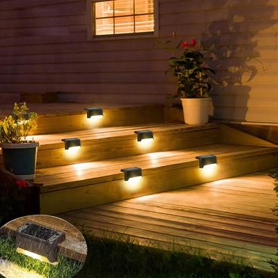 China Garden Solar Deck Lights 16 Pack Outdoor Step Lights Waterproof Led Solar Lights for Railing Stairs Step Fence Yard Patio and Pathway for sale