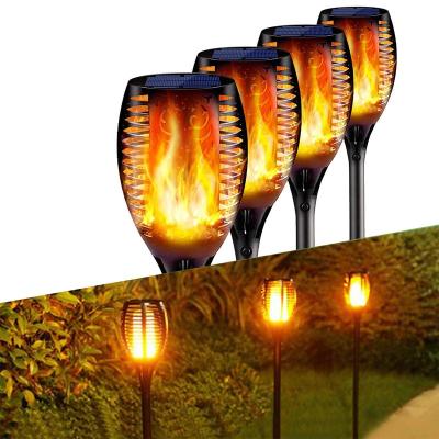 China Garden 96LED Solar LED Flame Torch Light Outdoor pack Waterproof Decor Lighting Auto on/Off Pathway Lights for Garden Landscape Lawn for sale