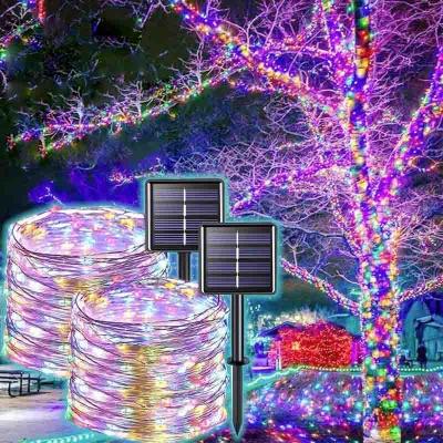 China Garden New Year Solar Lamp LED Outdoor 7M/12M/22M/32M String Lights Fairy Waterproof For Holiday Christmas Party Garlands Garden Decor for sale