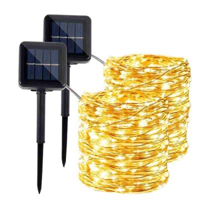 China Garden Solar String Fairy LED Lights 200m Christmas Lights Waterproof Outdoor Garland Solar Power Lamp Christmas For Garden Decoration for sale