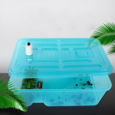 China Viable Available Multifunctional Plastic Turtle Habitat Sleeve Turtle Tank Escapeproof With Lid Cover for sale