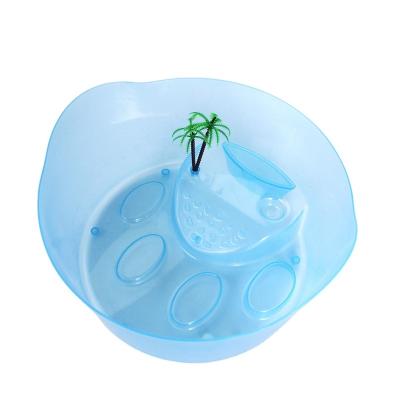 China Viable Cat Paw Shape Plastic Open Tank Turtle Tank With Basking Platform for sale