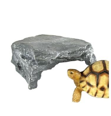 China Viable Rock Shape Reptile Habitat Decoration Resin Turtle Reptile Skin Cave For Snake And Gecko for sale