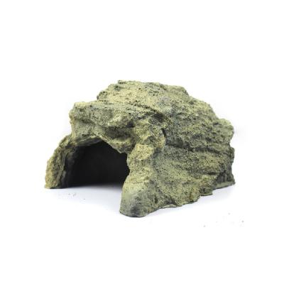 China Viable Resin Reptile Skin Cave Shelter Ornaments Large Snake Gecko Cave For Mini Reptile Greenhouse for sale