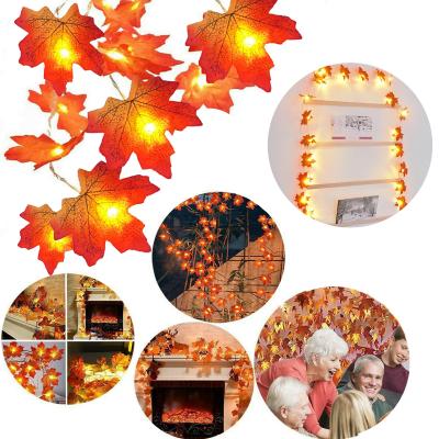 China Holiday Decoration Plastic Maple Leaf Led String Light Festival Decorative Hanging Light Chain for sale