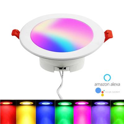 China Smart RGB Modern LED Round Recessed Downlight Wifi Dimming Ceiling Light LED Downlight For Bedroom for sale