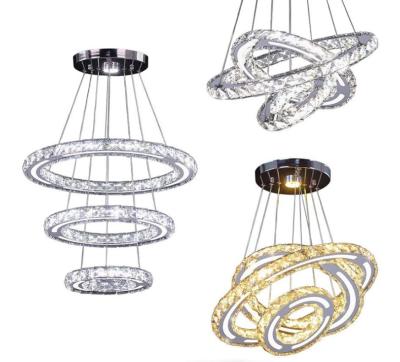 China Modern Modern Chandelier Crystal Ring Pendant Chandeliers Light Loft LED Lights for Living Room Bedroom Kitchen Indoor Lighting Chandelier for sale