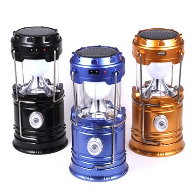 China Lantern & flashlight 2 in 1 camping lantern led usb rechargeable solar power led camping light for sale