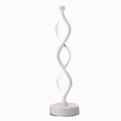 China Modern Led Table Lamp Bedroom Bedside Light Desk Lamp Art Decoration Metal Spiral Desk Living Light for sale