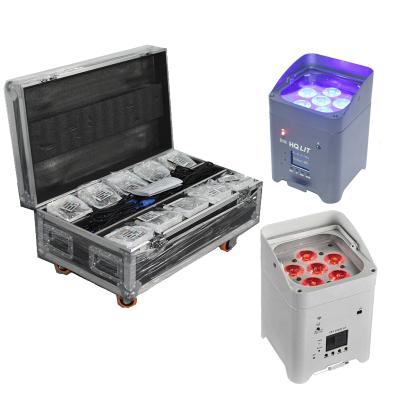 China Stage Wedding Party DJ Par IR Phone IOS Android WIFI APP 6pcs 6*18W RGBWA+UV 6IN1 LED Remote Wireless Battery UpLight for sale