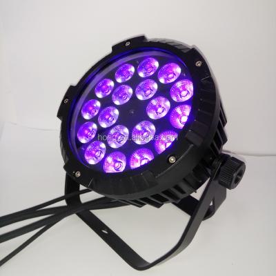 China Waterproof Outdoor Led Par Light 18x18W RGBWA 64 LED Par Light 6in1 64 UV PAR BOX HQL-P186D for sale