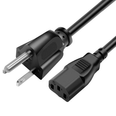 China America USA Industrial Standard AC Power Cord 3pin Plug Us 3 Pin Power Cable For PC for sale