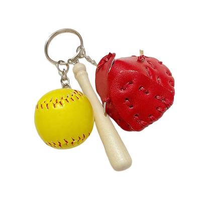 China Custom promotional key chain/llavero gloves baseball bat/promotion gift key chain oem wooden bat key chain baseball keychains for sale