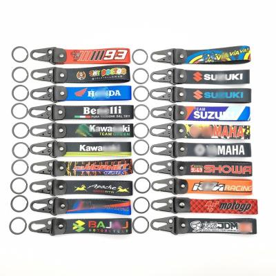 China Promotion Gift Key Chain Custom Embroidered Eagle Buckle Lanyard Racing Car Sport Fabric Nylon llavero/Embroidered Lanyard Keyring /Car Sport Key Chain for sale