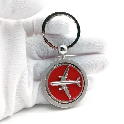 China Custom Llavero Mini Airplane Revolve Soft Enamel Keychain Souvenir 3D Metal Key Chain Promotion Gift/Aircraft Rotating Key Chain/Airplane Rotating Key Chain for sale