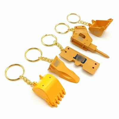 China Custom llavero / Promotion Gift Key Chain Digger Excavator Teeth Hammer Metal Key Chain Bucket Teeth Hammer Key Chain / Excavator Parts Key Rings for sale