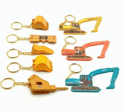 China Creative Promotion Gift 3d Metal Excavator Bucket Tooth Model Keychains llavero/Bucket Tooth Key Chain/Excavator Bucket Key Rings for sale