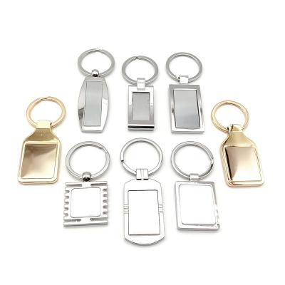 China Custom promotion gift key chain laser sublimation llavero stainless steel mirror metal mute key chain keychain/mute key chain/blank key ring for sale