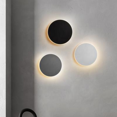 China Modern simple circular led wall lamps 10W three-color bedroom corridor staircase wall background modern rectangular touch wall for sale