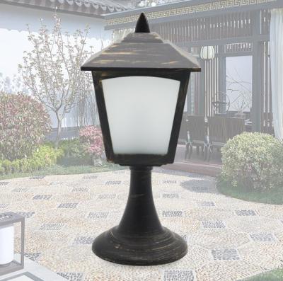 China Outdoor Retro Pillar Lamp Antique Yard Lamp Customized LED15W Garden Lamp Flame Storm Lantern Easy Installation for sale