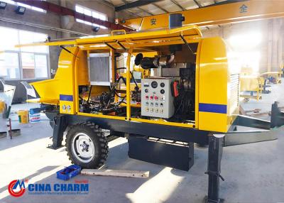 China 20m3 Diesel Trailer Mounted Concrete Pump S Valve 1400mm Concrete Cylinder Diameter for sale