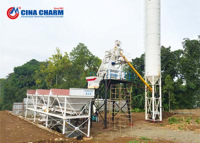 China Wet 50CBM Stationary Concrete Batching Plant Automatic 3 X 8.3m3 Aggregate Storage Bin HZS50 for sale