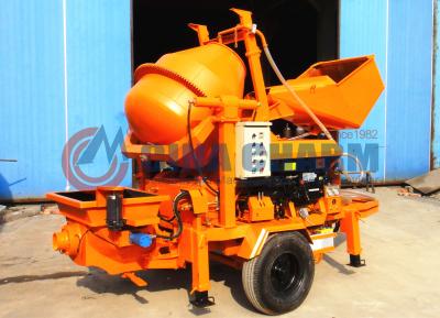 China Portable Concrete Mixer Pump Hydraulic 10 - 15m3 Capacity HBT0804 - JZC200 Model for sale