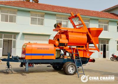 China Electric Concrete Pump With Mixer , Forced 40m3 / H Concrete Pump Trailer for sale