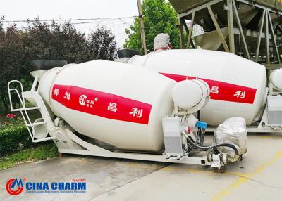 China Drum Volumetric Mobile Mixer Truck , Steel Structure On Site Concrete Mixing Truck for sale