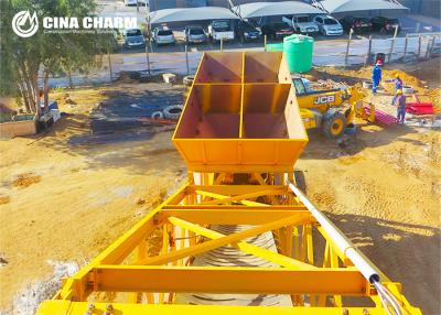 China PLD1200 Two Bins Mobile Concrete Batching Plant Stable With Screw Conveyor for sale