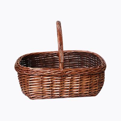 China Rectangular Stored Willow Storage Grass House Basket For Sundries And Picnic for sale