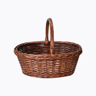 China Rectangular Stocked Willow Grass Home Storage Baskets For Sundries And Baby Toys for sale