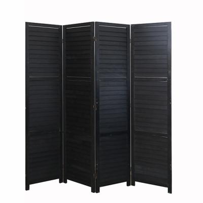 China CLASSIC Black Color Wooden Folding Screen Wall Mounted Hanging Room Divider for sale