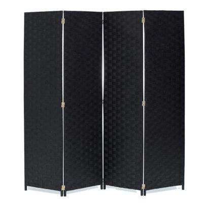 China CLASSIC Free Wooden Rope Woven Paper Frame Double Screen Side Room Divider for sale