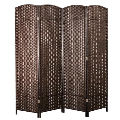 China Hotel Screen Customized High Quality Decorative Colorful Paper Rope Knitted Folding Room Dividers for sale