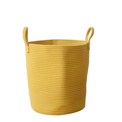 China Sustainable Cotton Rope Basket Baby Kids Laundry Basket Woven Colorful for sale