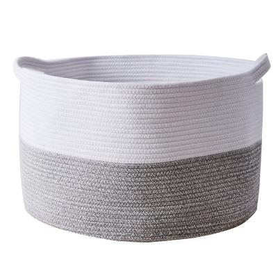 China XXL Sustainable Large Volume Household Essential Cotton Rope Storage Basket Extra Large Woven Rope Basket for sale