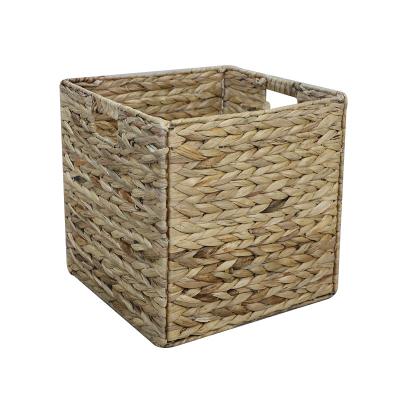 China Viable Folding Wicker Folding Basket Of Water Hyacinth Grass Storage Basket Storage Bins Storage Plant Plankton for sale