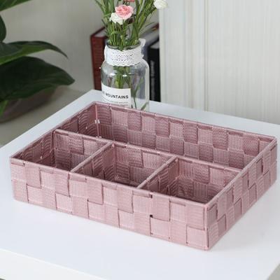 China Customized Viable Color Waterproof Handmade Woven Basket Made Of Polypropylene for sale