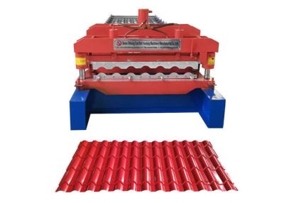 China Waterproof Glazed Tile Roll Forming Machine Middle Plate 16mm Weight 3.5-6 Ton for sale