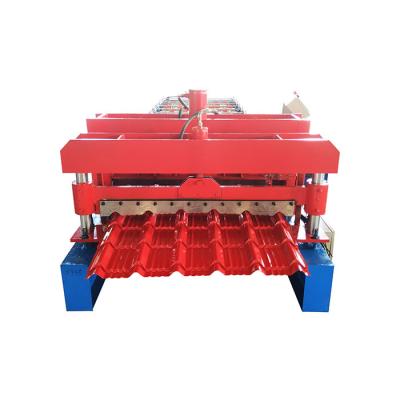 China Fully Automatic Glazed Tile Hydraulic Cutting Roll Forming Machine With 5T Capacity for sale