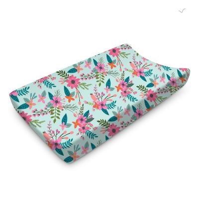 China RAYON Flower Print Design Cotton Changing Pad Blanket Set For Baby for sale