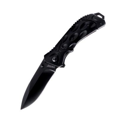 China Tactical Oxidized Slim Knife Folding Safe Camping Knife Black Handle Folding Knife Factory Directly for sale